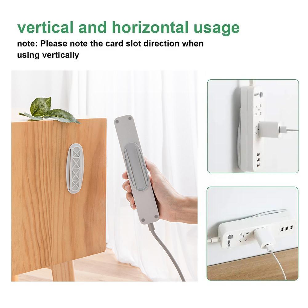 Wall-Mounted Plug Fixer Socket Sticker Punch-free Plug Strip Cable Fixer Wire Seamless Fixer Hold Organizer Self-Adhesive