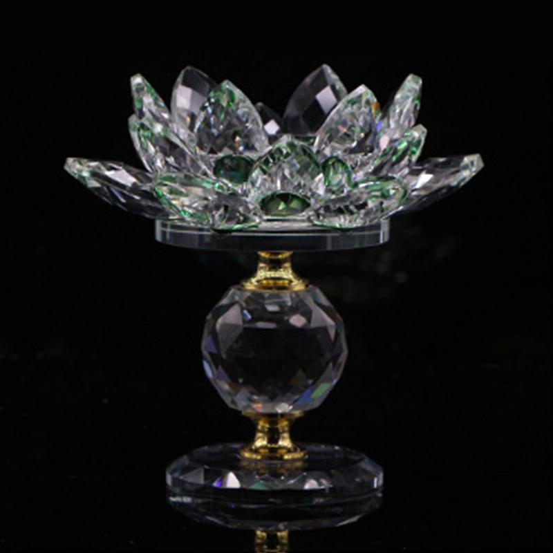 

1 шт. Сверкающее стекло Романтический декор в виде цветка лотоса Свадебный центральный элемент с золотыми акцентами Буддизм Доступно несколько вариантов зелёный