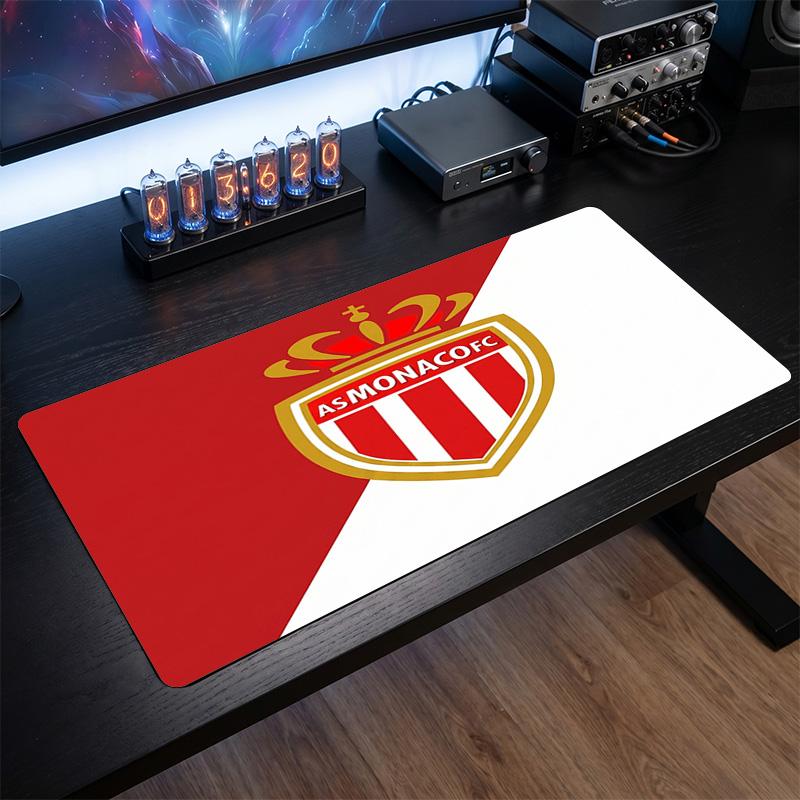 Tappetino Mouse Tema Monaco FC, Design Logo Calcio Tappetino Scrivania Gaming XXL Antiscivolo per Mouse del Computer