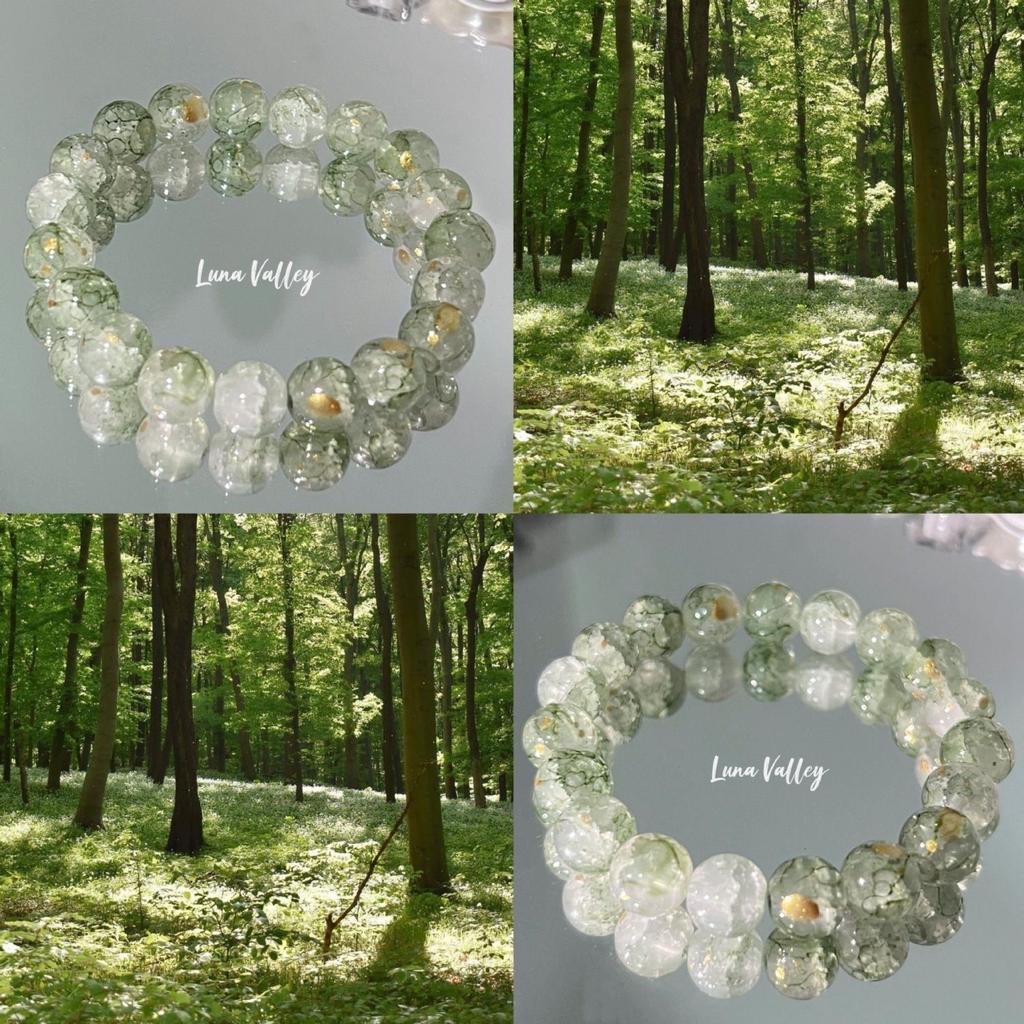 Zielony Yin, oryginalna nowa chińska szklana bransoletka, design ins, nowa zielona bransoletka w kolorze świeżej herbaty dla dziewczyny