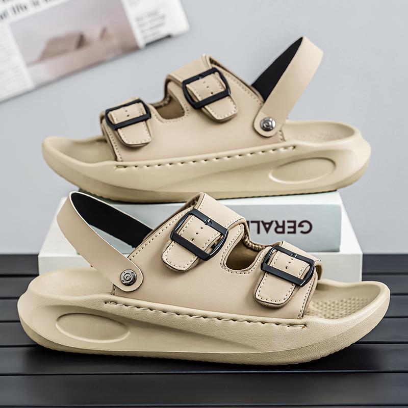 Men's Summer Breathable Sandals Stylish Outdoor Slip Non-slip Beach Shoes - Solid Color Pattern EVA Indoor/Outdoor Sandals