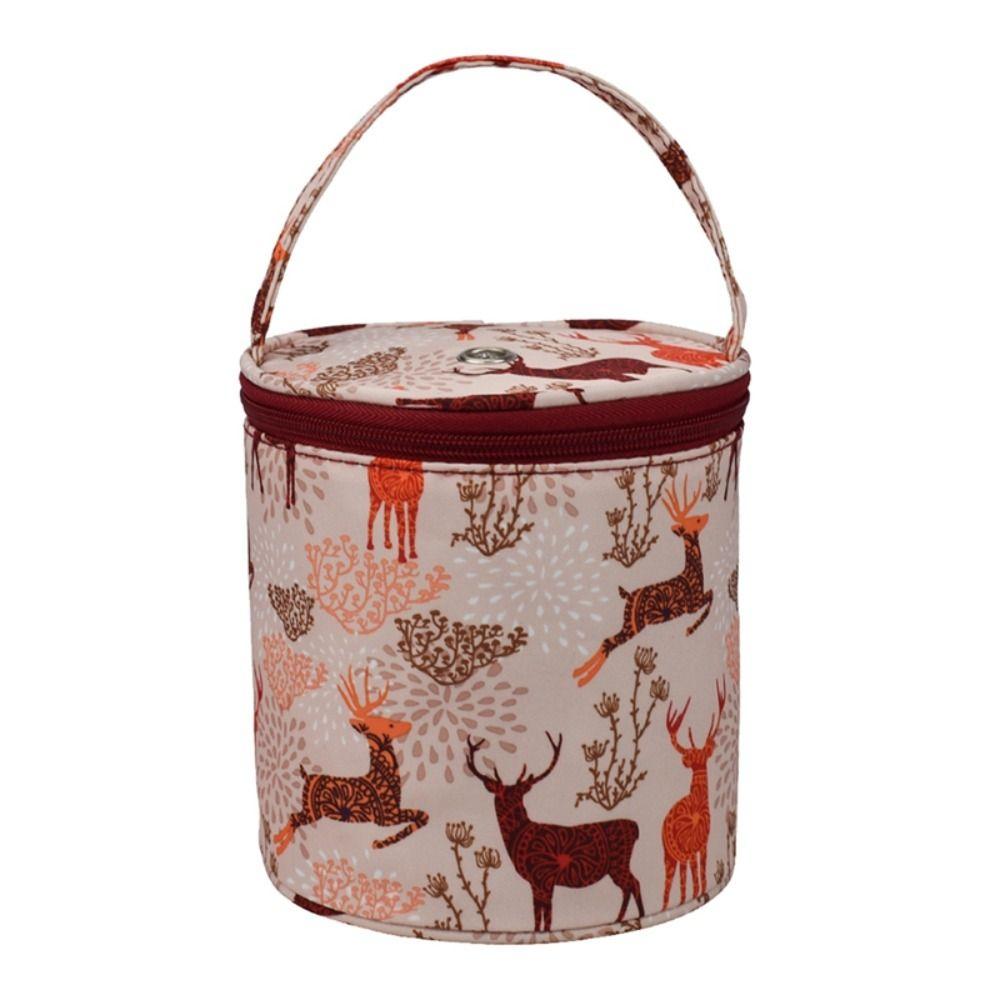 Portable Yarn Storage Bag Round Knitting Bag Crafts Tote Needles Handbag  Needle