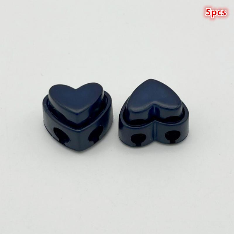 5Pcs Colorful Garment Stoppers Heart-Shaped Plastic Cord Locks Double Hole Spring Toggle Anti-Slip Stoppers Garment Accessories