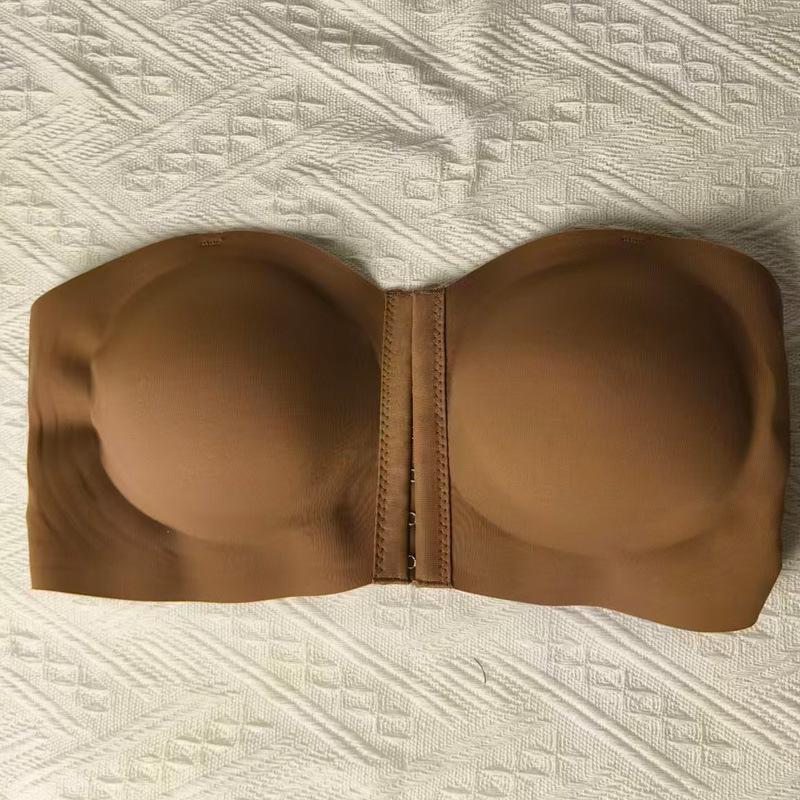 

Jelly glue strapless non-slip bra front buckle comfortable gathering XXL
