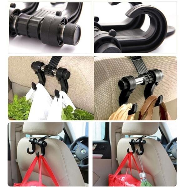 1PC Car Seat Back Headrest Dual Hook Holder Plastic Hanger for Bag Purse Cloth