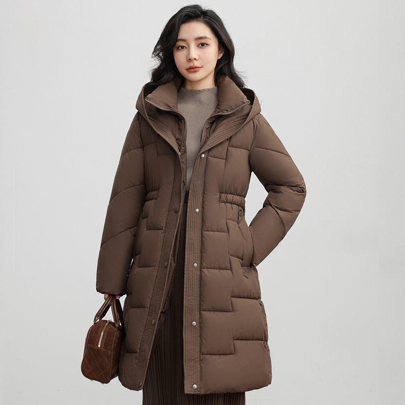 New Winter Thickened Cotton Coat for Women, Mid-length Knee-length Down Cotton Coat, Korean Style Casual Cotton Jacket, Loose Coat