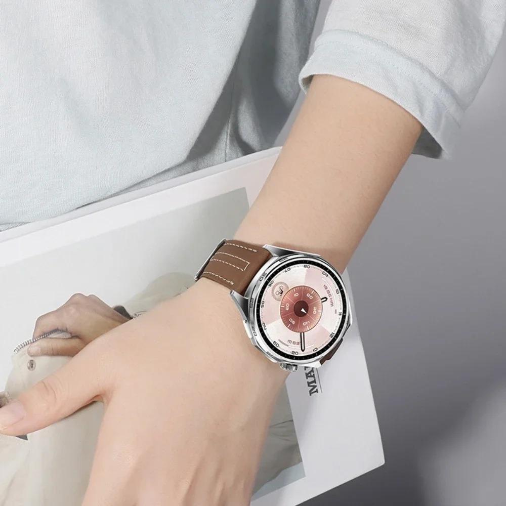 22mm Leather Strap for Huawei Watch GT6/5 Pro GT6/5/4/3 46mm Bussiness Band Wristband for Huawei Watch 5 4 46mm Watch Strap