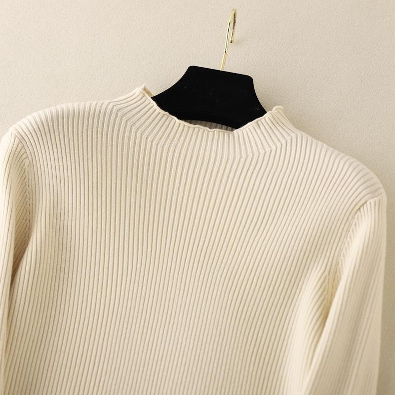 Dámské jednobarevné plisované úplety s dlouhým rukávem do O Neck Podzim Zimní ležérní svetrové šaty