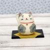 Craftsman House Good Luck Made In Japan Hand-painted Maneki-neko (Blue Flower)