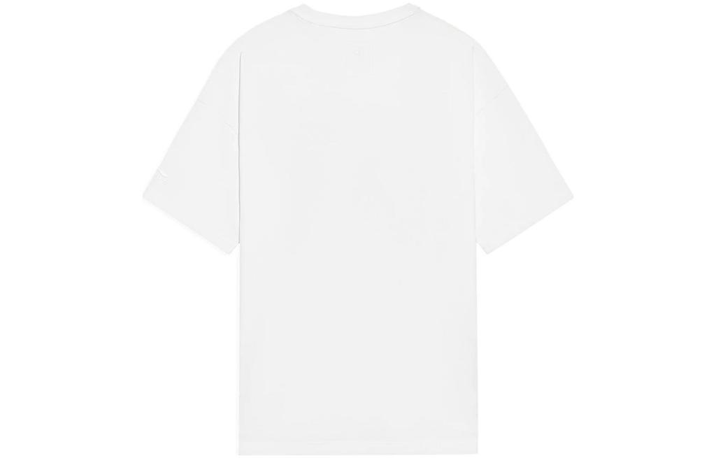 Li Ning T Shirts Men's White Crew Neck Moderate Straight Fit AHSS127-1
