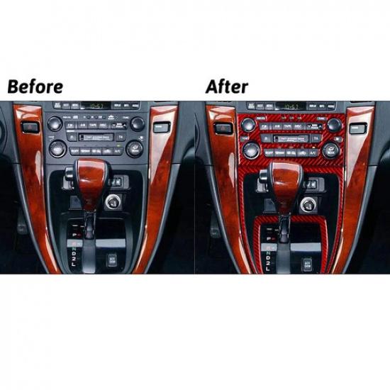 3Pcs Red Carbon Fiber Interior Central Console Cover Trim For Lexus RX300 98-03