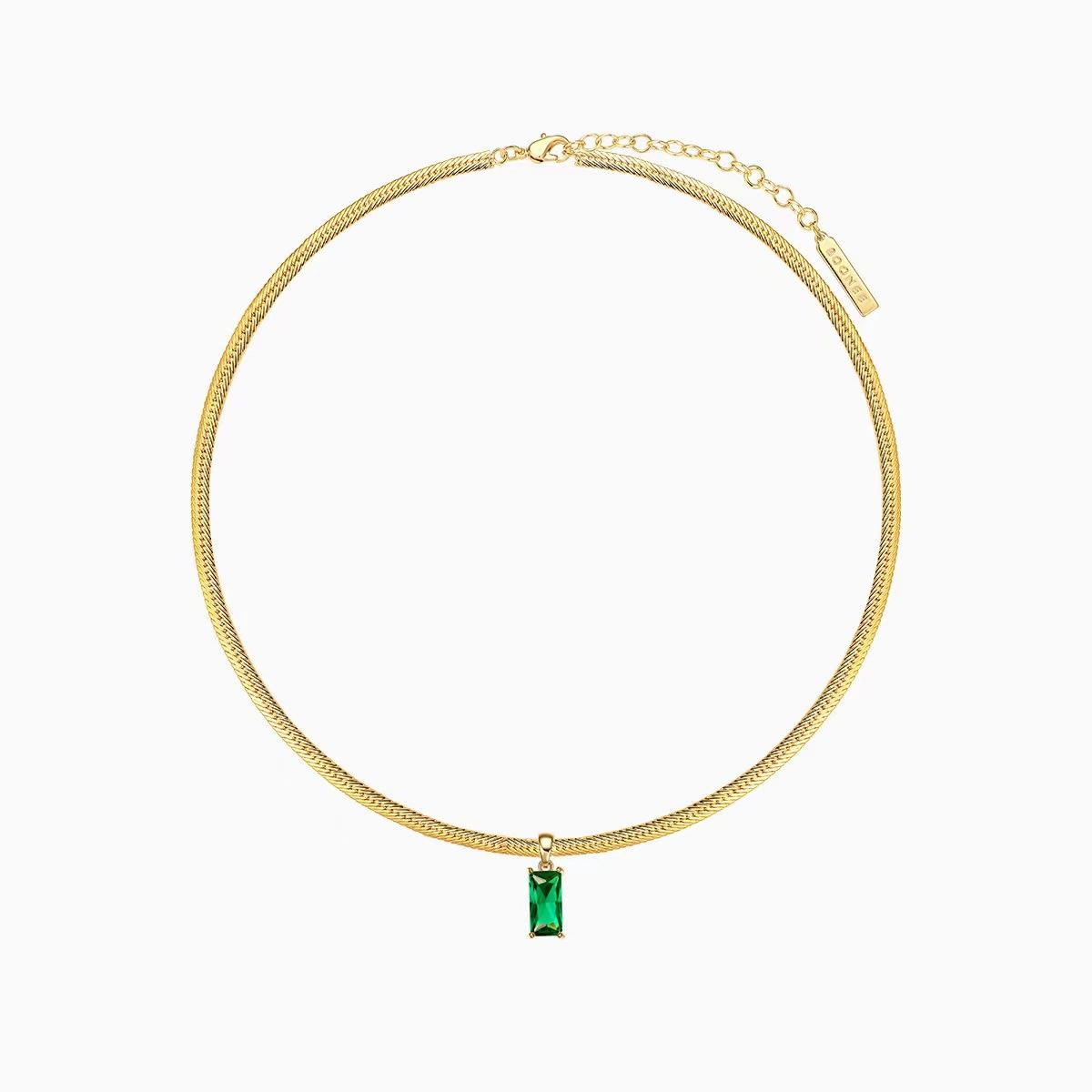 

Ожерелье с геометрическим квадратом, подвеска с маленьким квадратным бриллиантом, цепочка из змеиной кости, женское