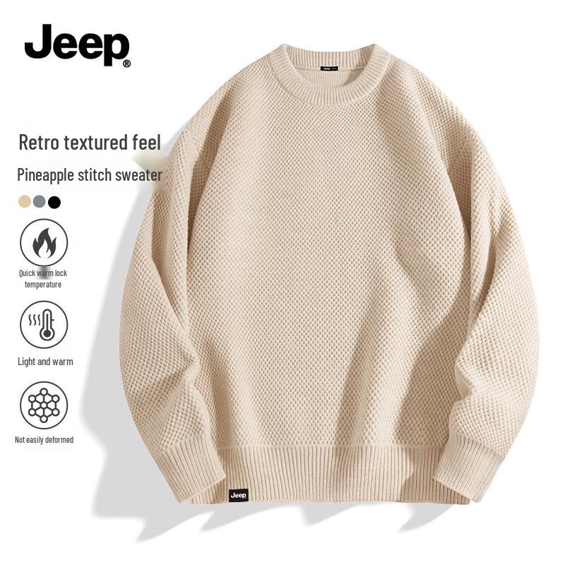 

Jeep Men s Pineapple Knit Round Neck Sweater XL