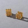 High-Grade Metal Geometric Round Inlaid Zircon Earrings, Simple, Fashionable And Unique Earrings.