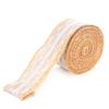 Burlap Ribbon with White Lace Natural Jute Roll for DIY Decoration Gift Packaging 5 Yards5cm Middle Lace