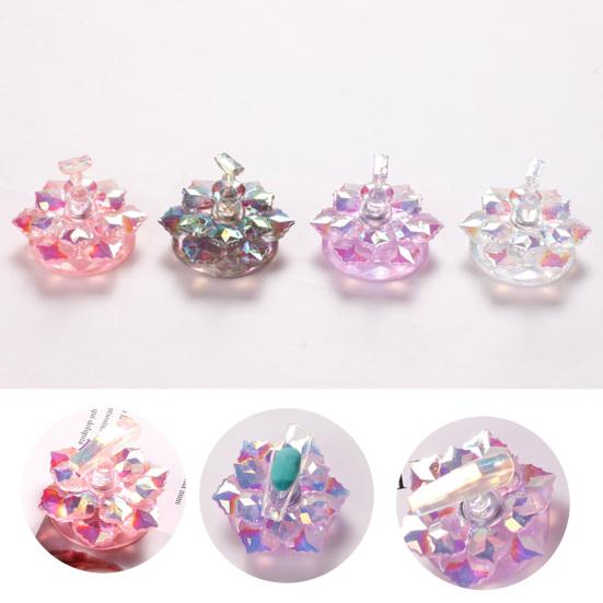 Lotus Shape Nail Display Stand Flexible Mini Practice Holder Aurora Showing Shelf Tools for Manicure