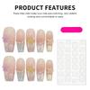 French Style Seven Color Cat Eye Crystal Flower Handmade False Nails 10PCS for Women