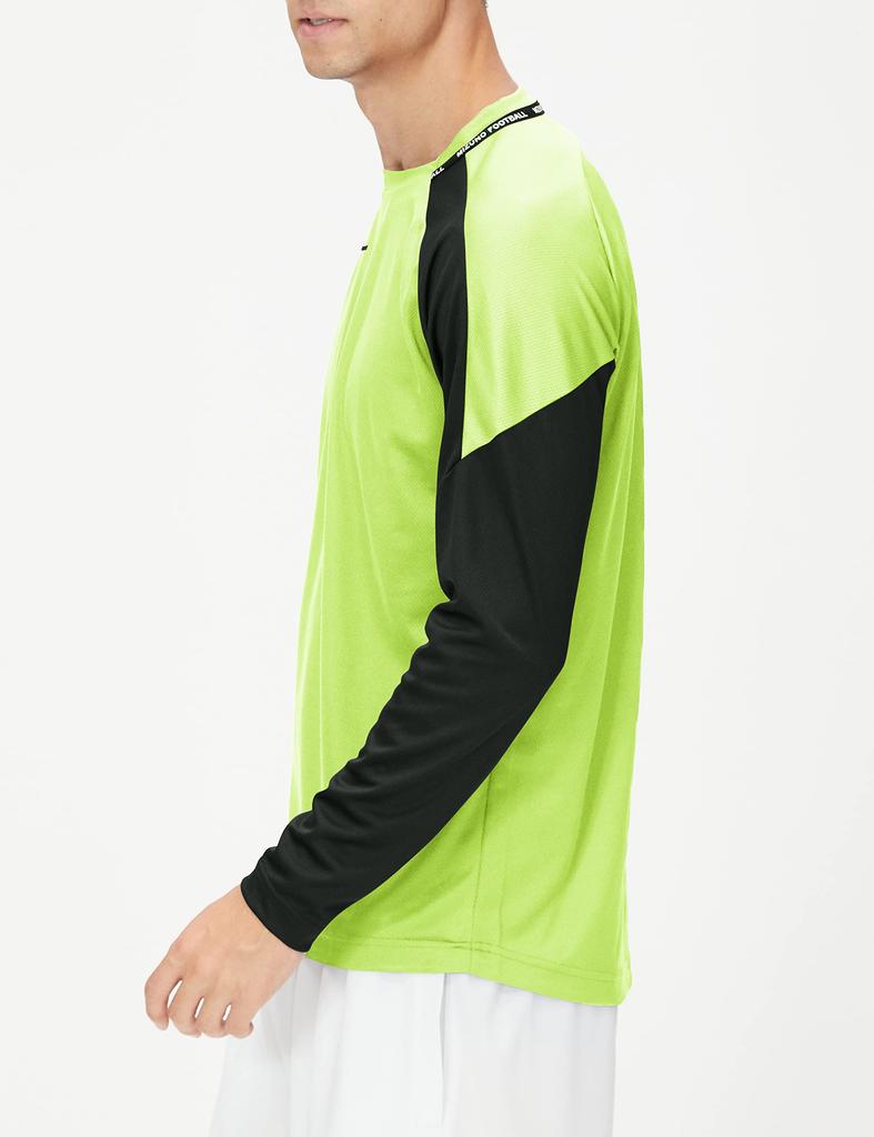 Mizuno PRO Field Long Soccer Size L Shirt, Sleeve, Moisture-Wicking, Quick-Drying, Wear, Neolime, (P2MA2506)