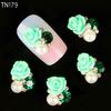 10x 3D Rose Nail Art Stickers Tips Studs Glänsande Metallic Strass Nail Smycken