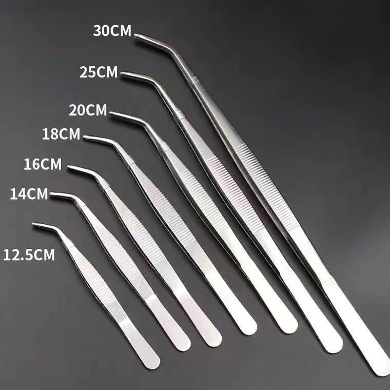Stainless Steel Straight & Elbow Tweezers for Aquatic Plants, Insects, and Meat Handling