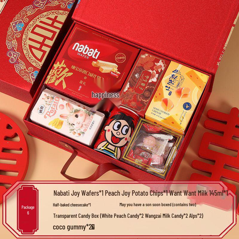 Luxury Chinese Wedding Candy Gift Box with Sugar Candies, Bridesmaid Favors, Return Gifts, and Thank You Tokens