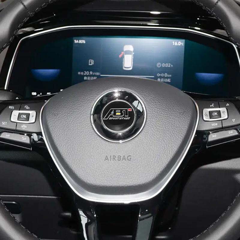 45mm 50mm Car Steering Wheel Badge For Volkswagen GTI VW Scirocco Polo Golf Passat Tiguan Emblem Stickers Auto Decal Accessories