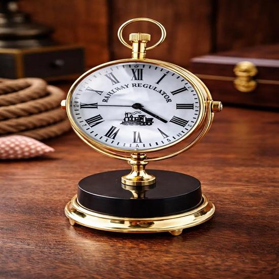 Brass Table Clock Handmade 11.43