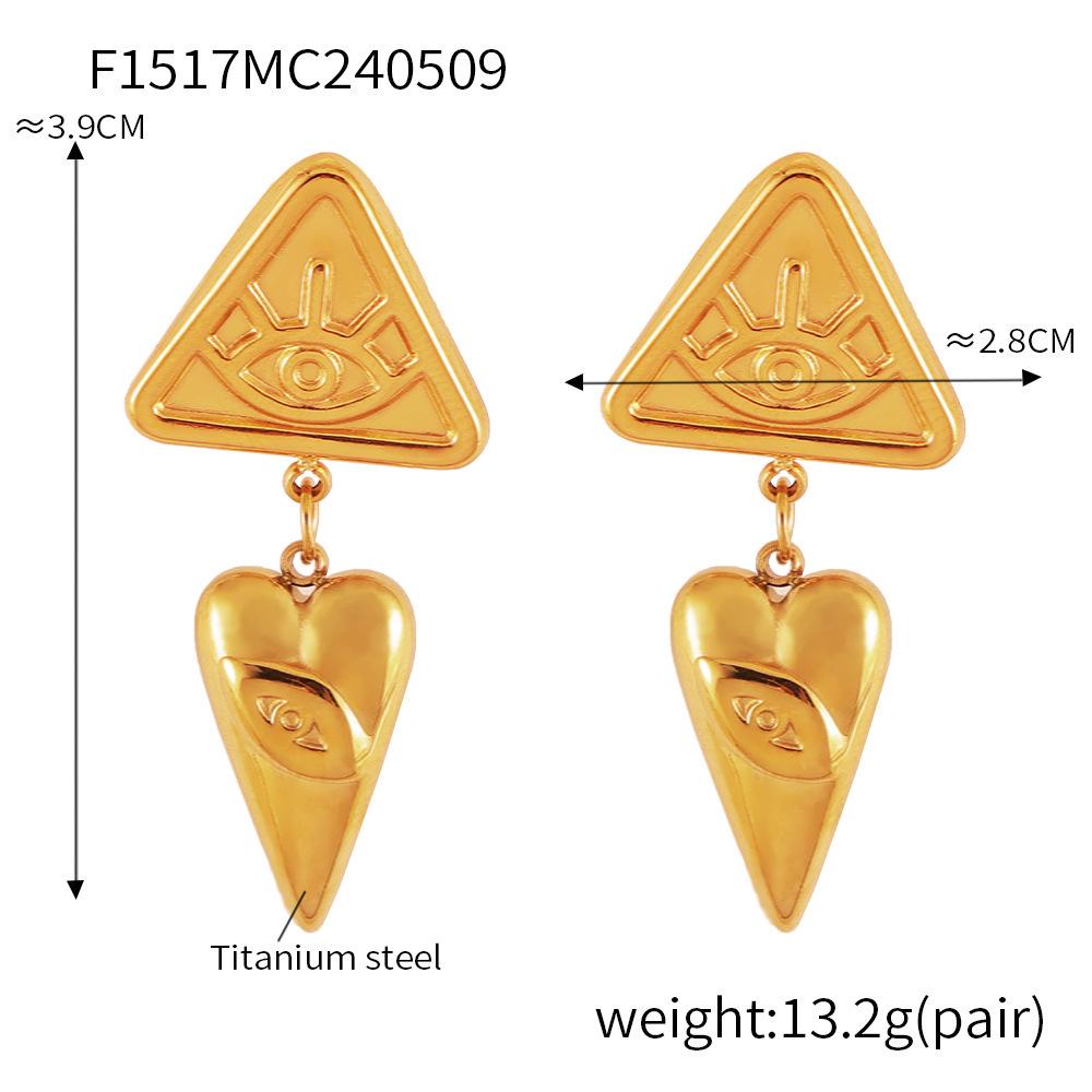 

Женские серьги-кисточки в стиле хип-хоп «Злой глаз», титановая сталь с покрытием из 18-каратного золота, геометрический дизайн