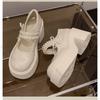 Fashion Pink Thick Bottom Mary Jane Shoes Women Spring Autumn New Sweet Pumps Fashion Pearl Retro Thick High Heel Loafers Women's Shoes