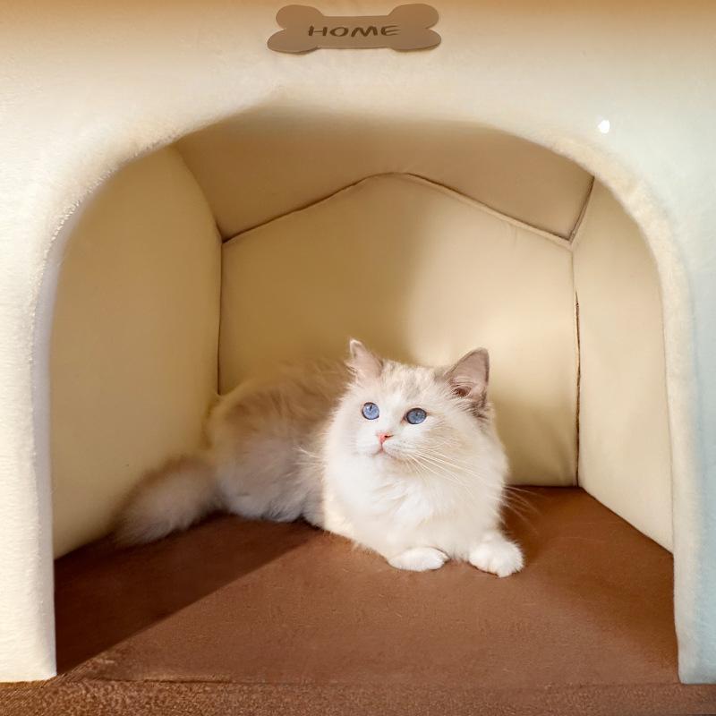 Pet Nest Closed Cat House Winter Warm Winter Cat Small Dog Kennel Four Seasons Universal Removable Nest Washing Pad