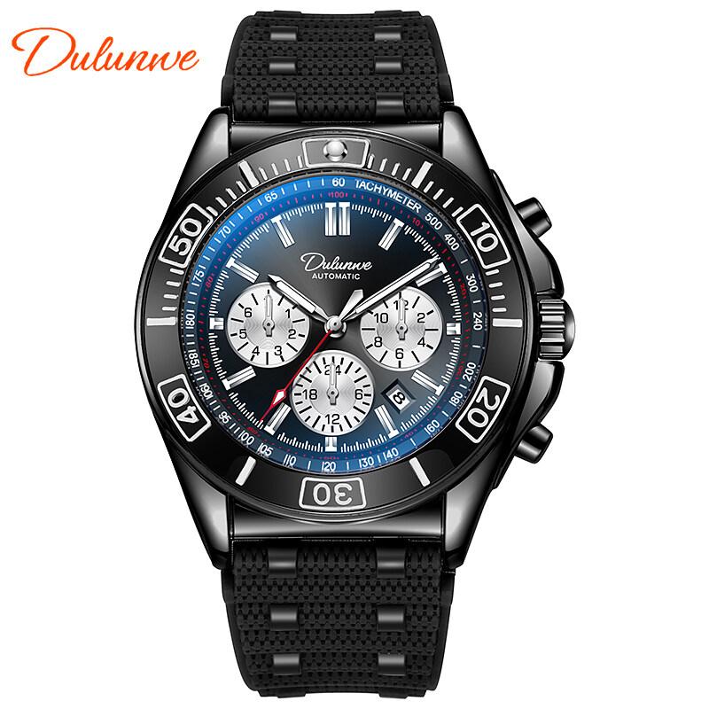 Męski zegarek mechaniczny z automatycznym naciągiem, wielofunkcyjny kalendarz na tarczy, modny sportowy zegarek na rękę dla mężczyzn