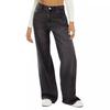 Women's High Waist Straight Leg Loose Fit Long Denim Pants Washed Casual Jeans