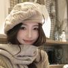 Solid Color Wool Beret Korean Crochet Casual Versatile Bud Hat Women'S Autumn And Winter British Retro Knitted Wool Hat