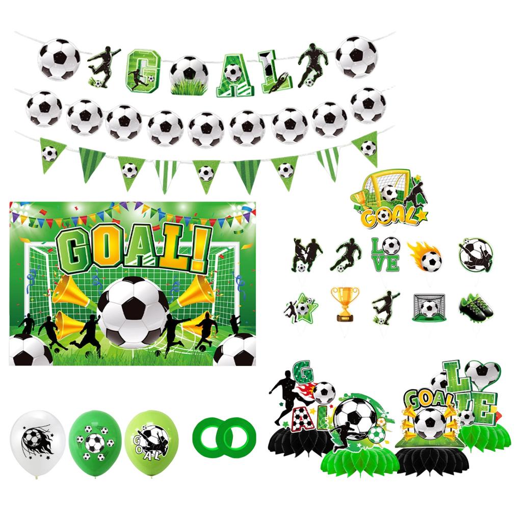 Soccer Theme Birthday Party Decoration Banner Garland Football Pattern Pennant Flags for Kids Sports Party Supplies