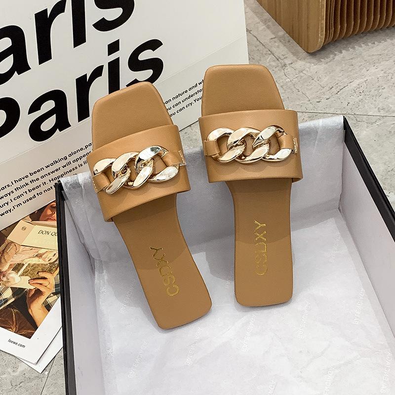 Sandalias y zapatillas para ropa exterior de mujer 2021 Verano Nuevo Estilo  Nicho Cuadrado Punta Plana Antideslizante Estilo Hada Zapatos de Playa  comprar a buen precio — entrega gratuita, reseñas reales con