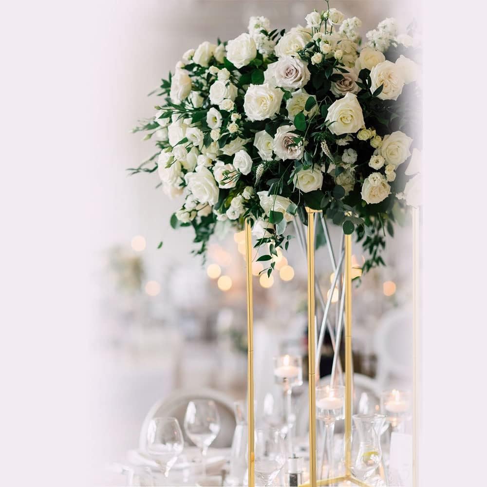 23.6inches Tall Gold Wedding Flower Vase,5pcs Flower Stand Centerpieces for Party Table Decoration
