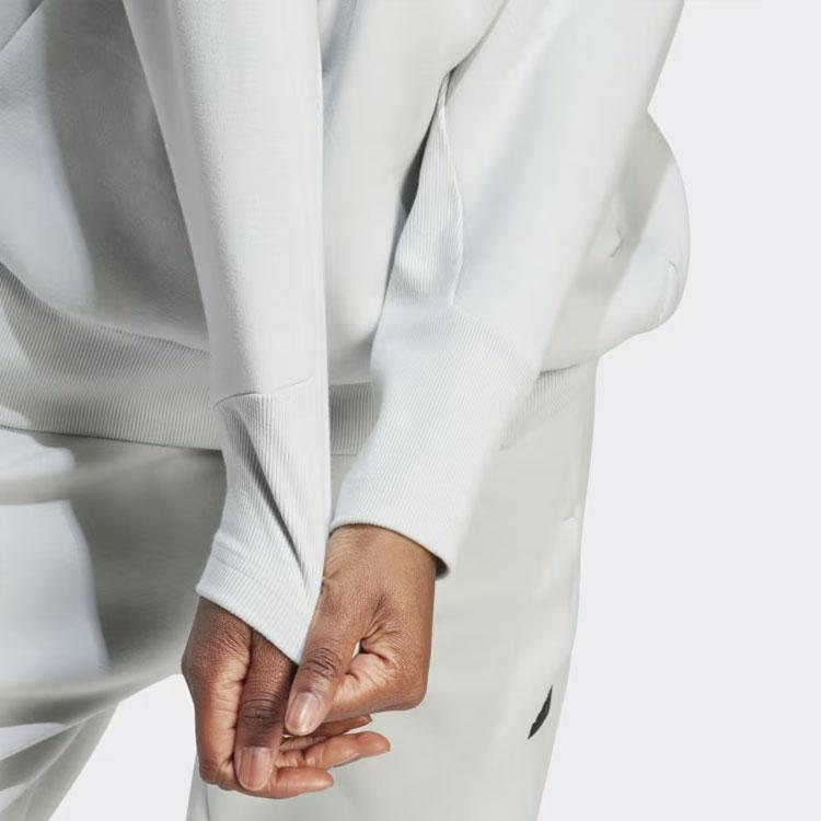 Adidas SS24 True Healing Series Z.N.E. Overhead Hoodie Solid Logo Loose Fit Hooded Sweatshirt Women Hoodies Light-Blue Gray IN5124