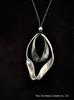 European-American Silver & Gold Double Ring Twist Pendant Necklace: Fashionable Long Sweater Style for Women