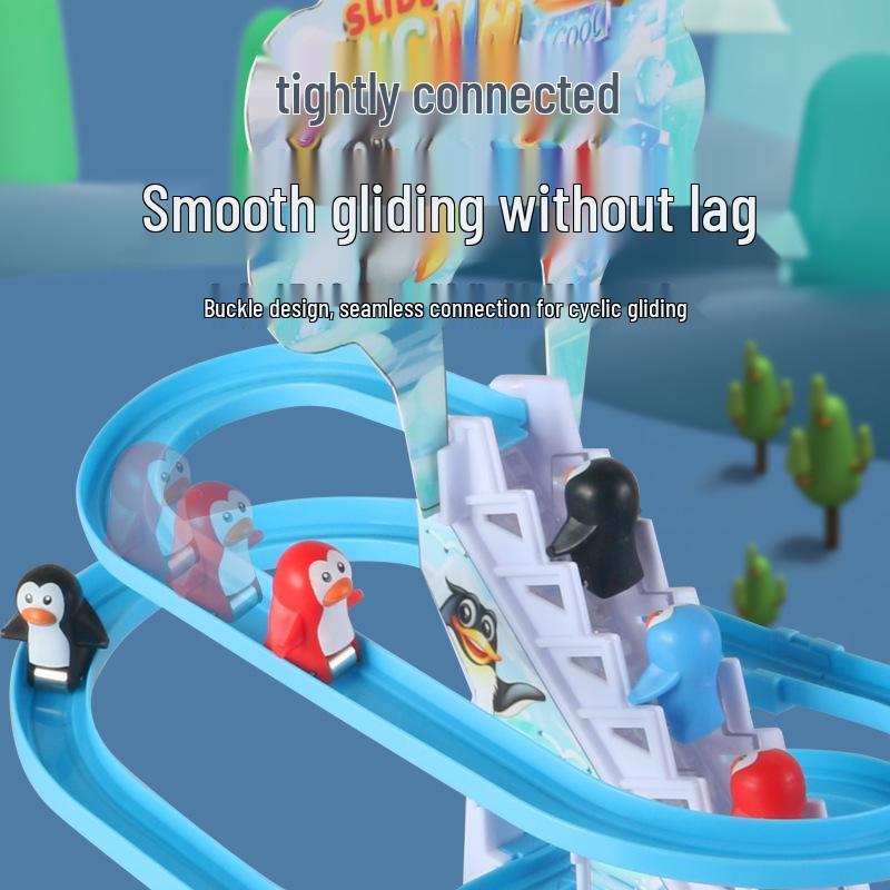 Pinguin Mic Urcând Scări Jucărie Pistă: Jucărie educativă pentru vârstele 3-6 ani