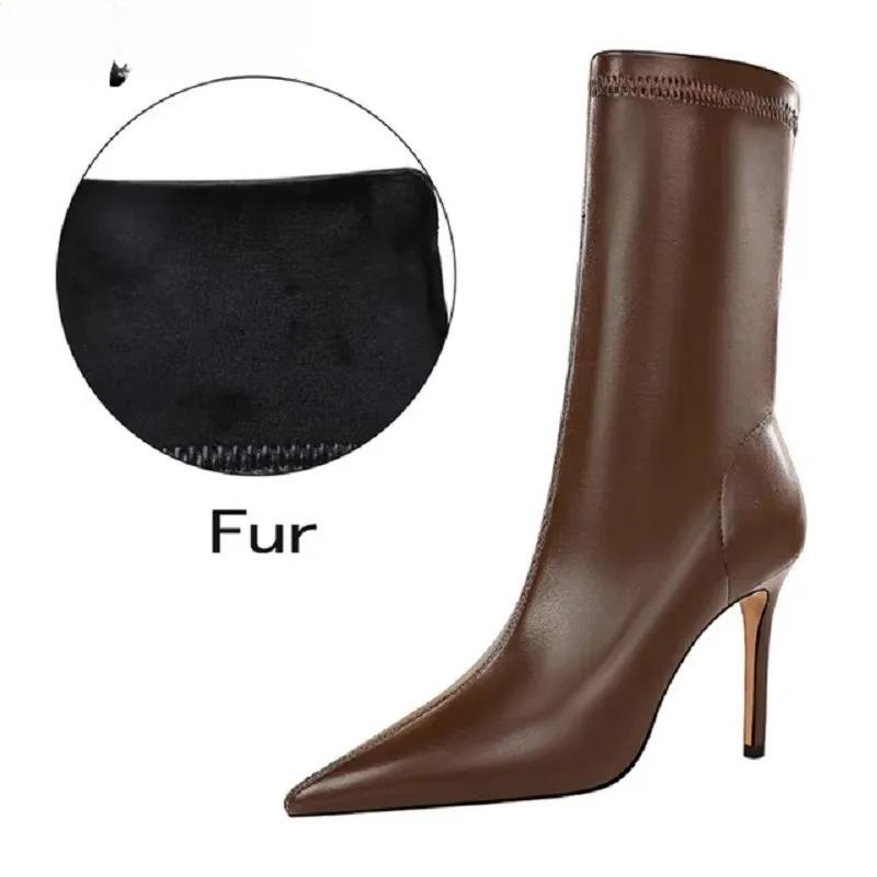 Fashion High Quality Women Ankle Boots Fashion Soft Leather Women Shoes Street Style Pointed Toe Thin Heels Ladies Boots Shoes for Women