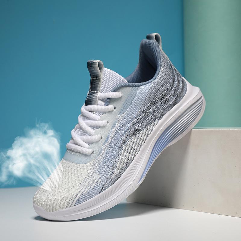 Sneakers Women's 2025 Summer New Fly-woven Mesh Breathable Running Shoes Couple Large Size Non-slip and Wear-resistant Walking Shoes