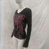 Y2K Spring and Autumn Printed Tight Fit Fit Top Round Neck Women's Wear