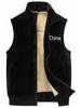 Men's Plus Size Fleece-Lined Double-Sided Vest for Middle-Aged and Elderly - Warm Autumn/Winter Outerwear