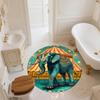 Striped Elephant,Round Area Rug,Carpet Rug for Living Room Bedroom Sofa Playroom Decor,Non-slip Floor Mat