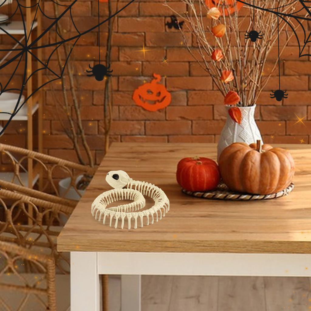 Skeleton Bones Snake Plastic Snake Skeleton Model For Halloween Decoration Terror Scary Props