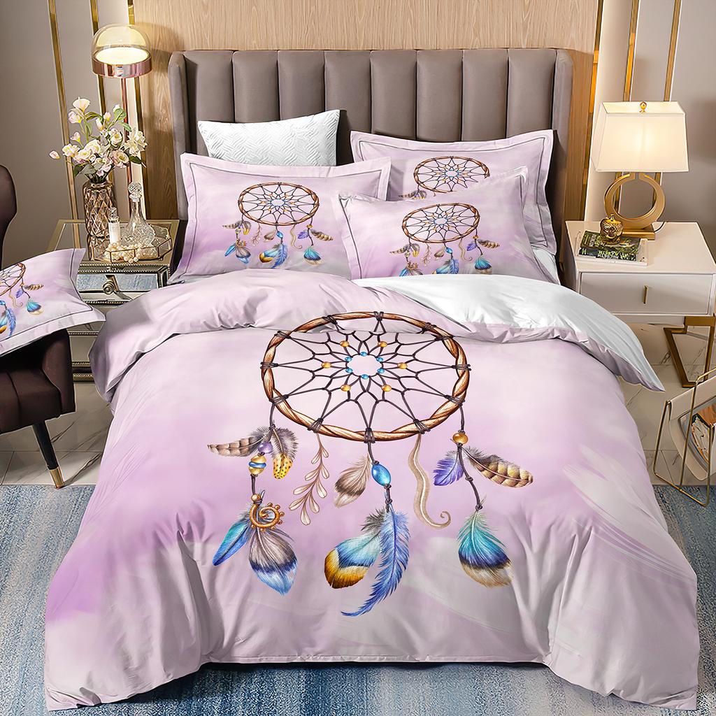 3D Digital Printing Abrasive Bedding Feather Three-Piece Set