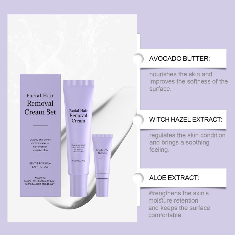 Gentle Facial Hair Removal Cream For Women Hydrating Delicate Skin Smooth Face Spa Quality Daily Use