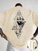 Reine Baumwolle Unisex Geometrisches Dreieck T-Shirt Berg Sonne Mond Natur Druck Kurzarm Tee Unisex Unisex Streetwear