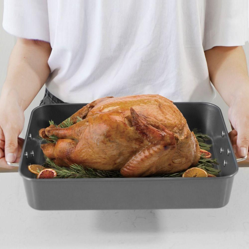 Carbon Steel Chicken Roasting Pan Rectangular Cake Pan Durable Lasagna Pan Oven