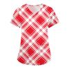 Women's Christmas Print Loose V-Neck Pocket Short-Sleeved Uniform